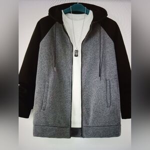 Unbranded mens plus size black grey zip up hoodie 6xl